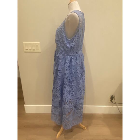 Self Portrait Dress Sleeveless Lace Midi Lilac/Blue size US 12 **waist altered** - Picture 3 of 7